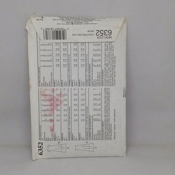 New Look Sewing Pattern #6352-Size 8-18-Dress-Uncut-F/F-1995-Vintage-1 Hr Easy - Picture 2 of 6
